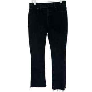 J. Crew Black Ankle Cropped Jeans with raw hem